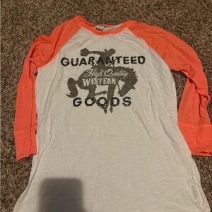 Ariat Coral and White Long Sleeve Shirt